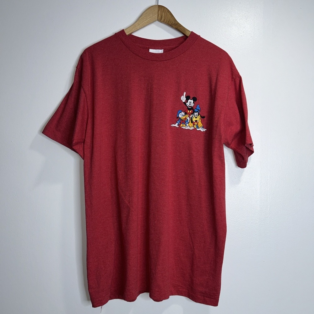Vintage 90s Mickey Inc Disney Shirt Embroidered Mickey Minnie Goofy Donald L/XL